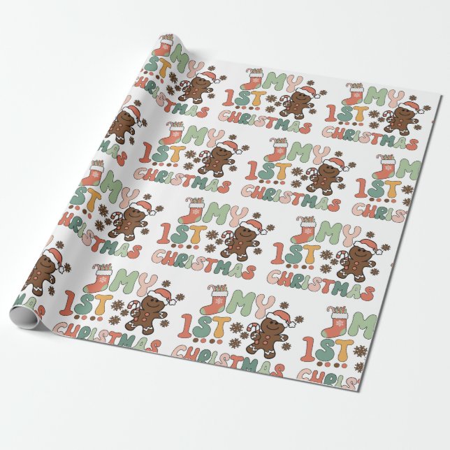 Papel De Regalo Mi primera Navidad Feliz Navidad (Desenrollado)