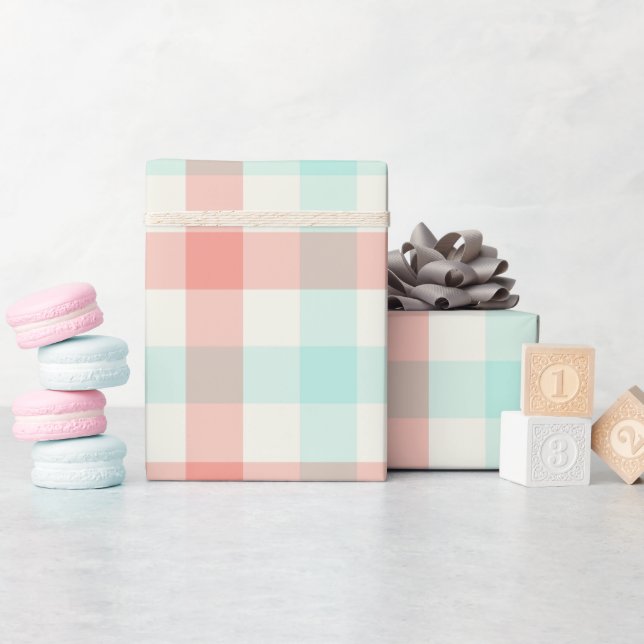 Papel De Regalo Miami Gingham - Wrapping Paper (Baby Shower)