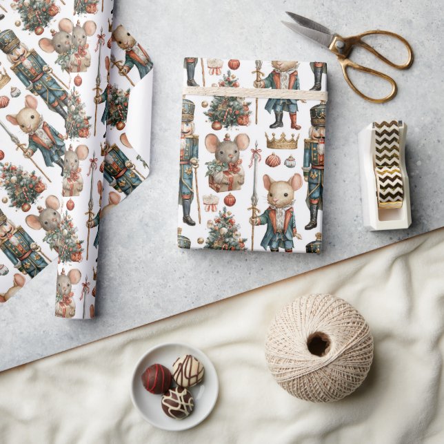 Papel De Regalo Mice Soldiers in Festive Scene (Artesanía)