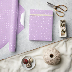 Papel De Regalo Micro Lunares Blanco - Lila Suave