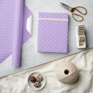 Papel De Regalo Micro Lunares Blancos - Lavanda Suave