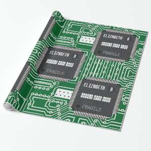 Papel De Regalo Microprocesador en placa de circuito impresa con