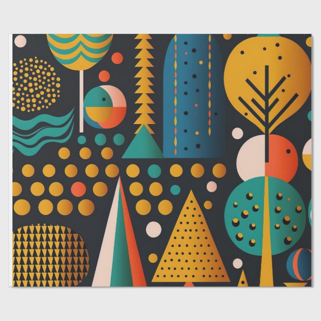 Papel De Regalo Mid-Century  Abstract Geometric Wrapping paper (Superficie plana)