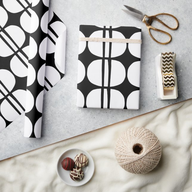 Papel De Regalo Mid Century Modern Geometric Pattern (Artesanía)