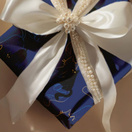 Papel De Regalo Midnight Black Cats– modern minimal Pattern