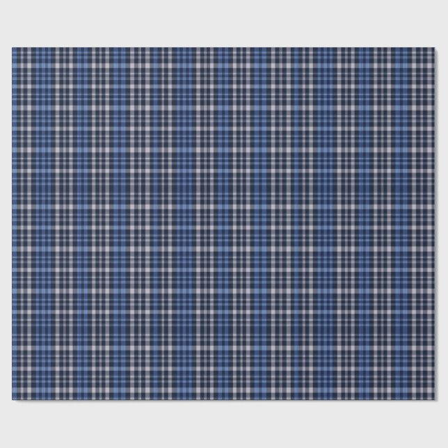 Papel De Regalo Midnight Blue Check Plaid (Superficie plana)
