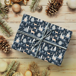 Papel De Regalo Midnight Blue Snowley Village
