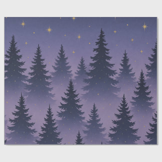 Papel De Regalo Midnight Forest Wrapping Paper – Starry Night Pine