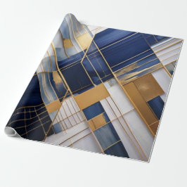 Papel De Regalo Midnight Gold Lines – Elegant , Modern & Geometric
