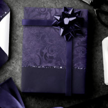 Midnight Indigo Romance | Damasco satinado