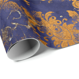 Papel De Regalo Miel Azul Miel Oro Aroma Floral Shabby Chic