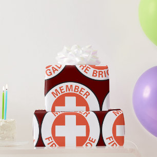 Papel De Regalo Miembro de la Brigada de Bomberos Cruz Roja Bomber