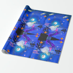 Papel De Regalo Mikitiez aquarius galaxia verano resplandor