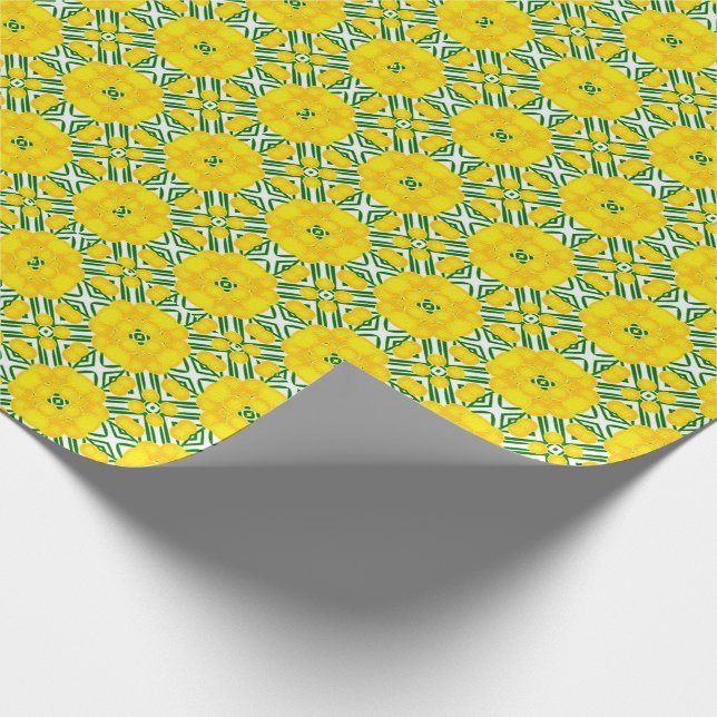 Papel De Regalo Mimosa floral retro de la primavera (Esquina)