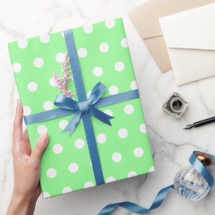 Papel De Regalo Mina escarcha y punto de polka blanco