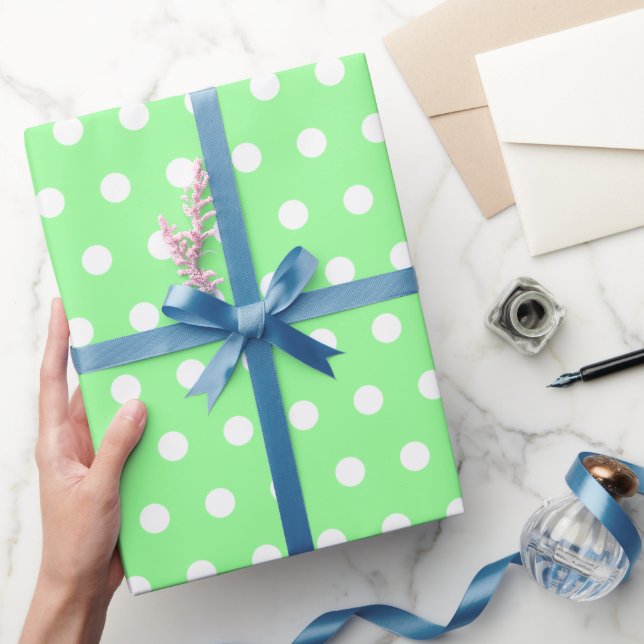 Papel De Regalo Mina escarcha y punto de polka blanco (Regalar)