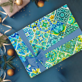 Papel De Regalo Minería acuática mexicana Baldosas sicilianas medi