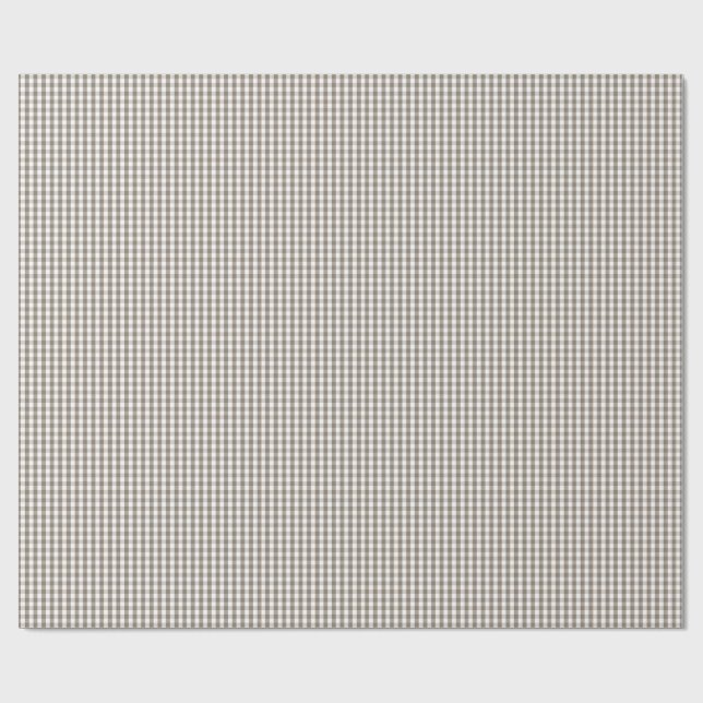 Papel De Regalo Mini Mulch Brown Gingham Check Pattern on White (Superficie plana)