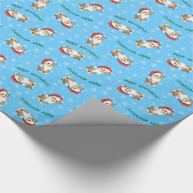 Papel De Regalo Mini pastor americano feliz de Howlidays (Esquina)