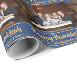 Papel De Regalo Mínima foto feliz de la familia Hanukkah