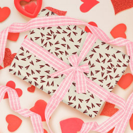 Papel De Regalo Minimal Burgundy & Cream Hearts Valentine