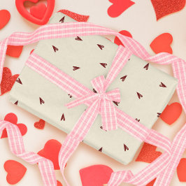 Papel De Regalo Minimal Burgundy & Cream Hearts Valentine