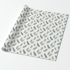 Papel De Regalo Minimal Christmas Pine Pattern, Scandi Style