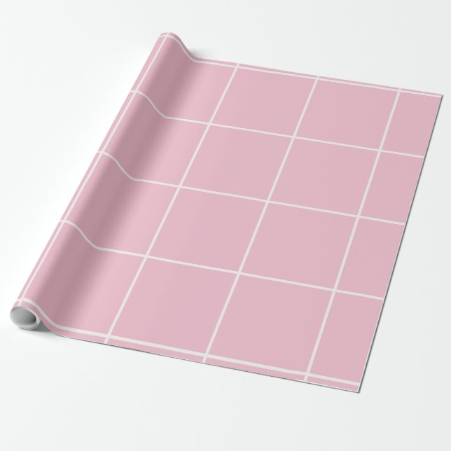 Papel De Regalo Minimal Color Grid Check Pattern (Desenrollado)