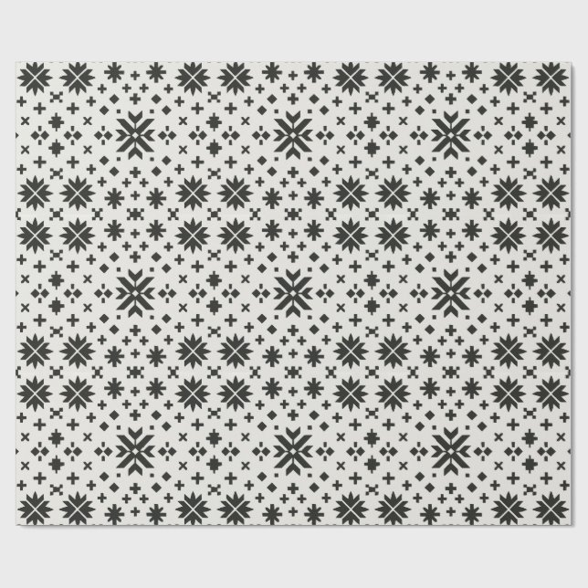 Papel De Regalo Minimal Folk Geometry Seamless Pattern  (Superficie plana)