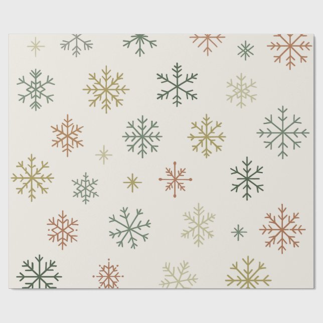 Papel De Regalo Minimal Snowflakes Seamless Pattern (Superficie plana)