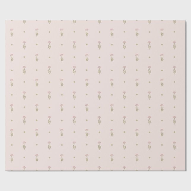 Papel De Regalo Minimal Wildflower Pattern with Dots (Superficie plana)