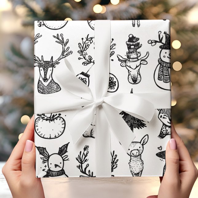Papel De Regalo Minimalist Black & White Christmas  (Subido por el creador)