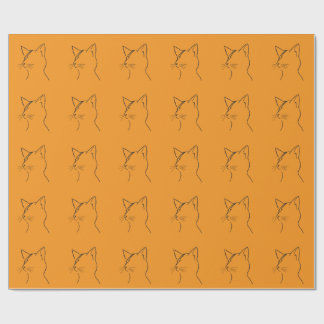 Papel De Regalo Minimalist Cat Lightning Bolt Line Art Modern Simp