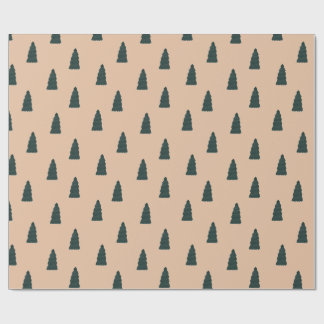 Papel De Regalo Minimalist fir tree pattern with beige background