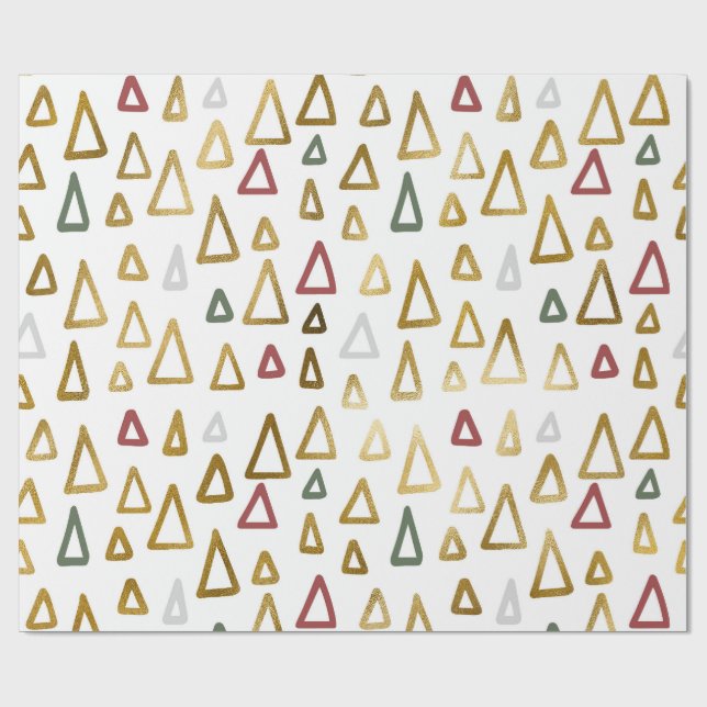 Papel De Regalo Minimalist Geometric Christmas Tree Wrapping Paper (Superficie plana)