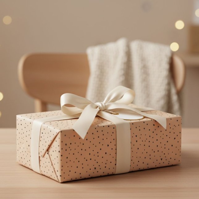 Papel De Regalo Minimalist Hearts and Dots Pattern Romantic  (Subido por el creador)