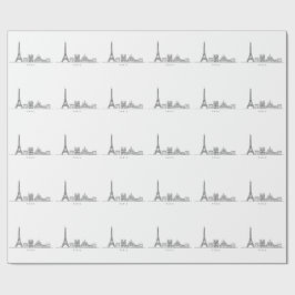 Papel De Regalo Minimalist Paris Skyline Line Art