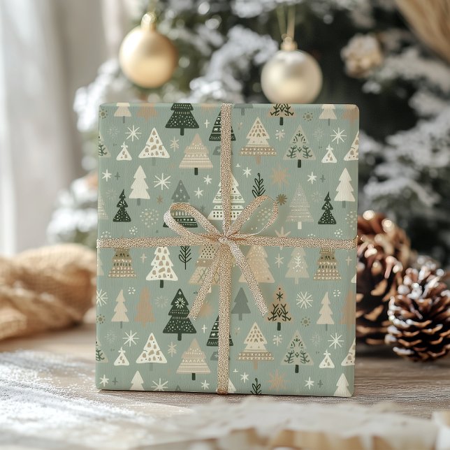 Papel De Regalo Minimalist Pastel Christmas Tree Holiday (Subido por el creador)