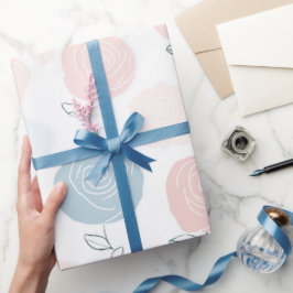 Papel De Regalo Minimalist Pastel Rose White Floral Pattern