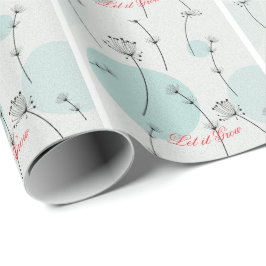 Papel De Regalo Minimalist Teal Dandelion Seed Wrapping Paper