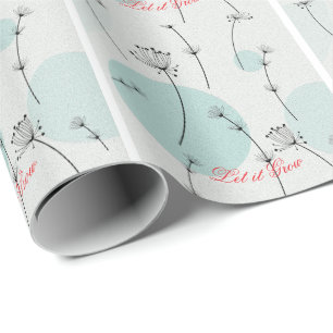 Papel de regalo minimalista de semillas de diente