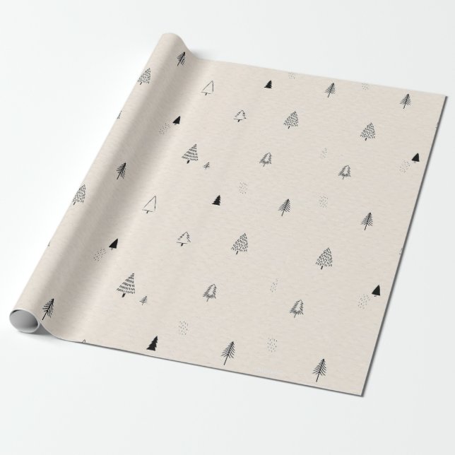 Papel de regalo minimalista navideño (Desenrollado)
