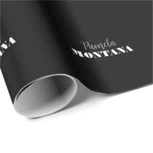 Papel De Regalo Minimalista personal moderno negro