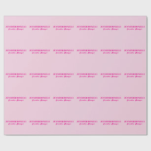 Papel De Regalo Minimalista rosa tendencia personalizado nombre pe