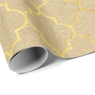 Papel De Regalo Mínimo elegante del oro de Kraft del art déco de