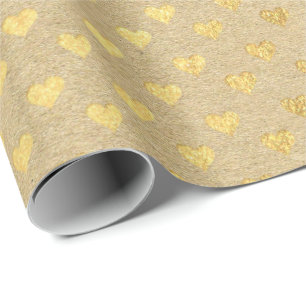Papel De Regalo Mínimo elegante natural del oro de Kraft del