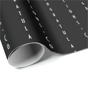 Papel De Regalo Mínimo FELICITACIONES negro personalizable