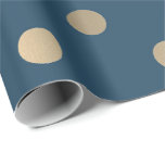 Papel De Regalo Mínimo Polka puntos de la Marina Azul Sepia de oro<br><div class="desc">Decoración lujosa contemporánea de diseño FlorenceK</div>