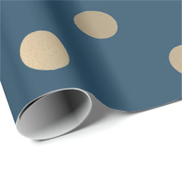 Papel De Regalo Mínimo Polka puntos de la Marina Azul Sepia de oro