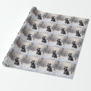 Papel De Regalo Ministra Schnauzer Let It Snow Navidades